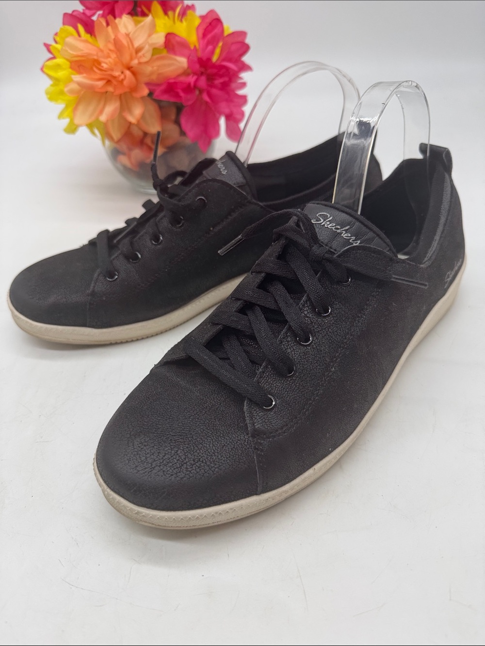 Skechers Black Low-Top Lace-Up Sneakers Air- conditioned memory foam  Size 11